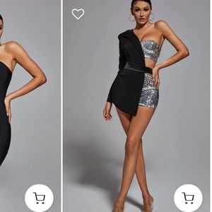 Black and sequin romper